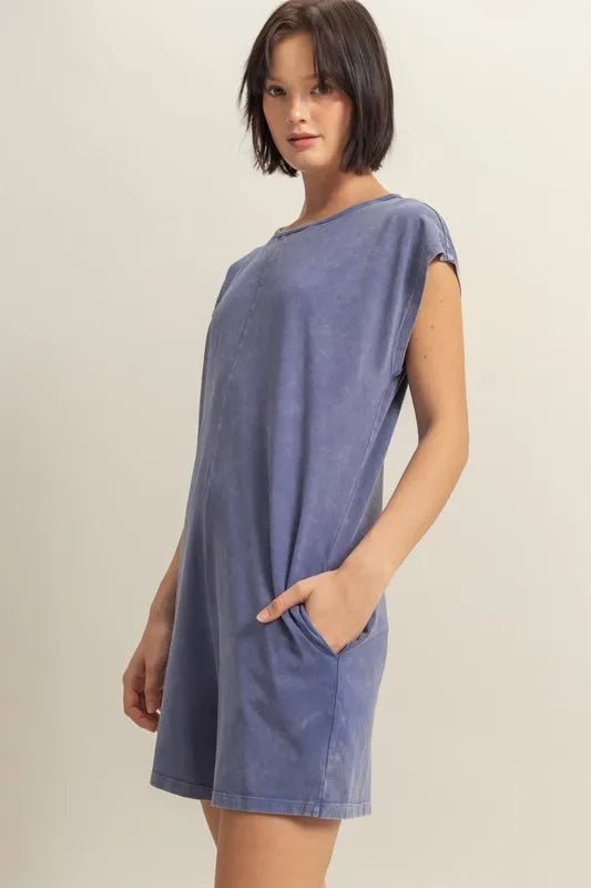 HYFVE Round Neck Cap Sleeve Relaxed Fit Breezy Romper - Rooted & Reckless Co.