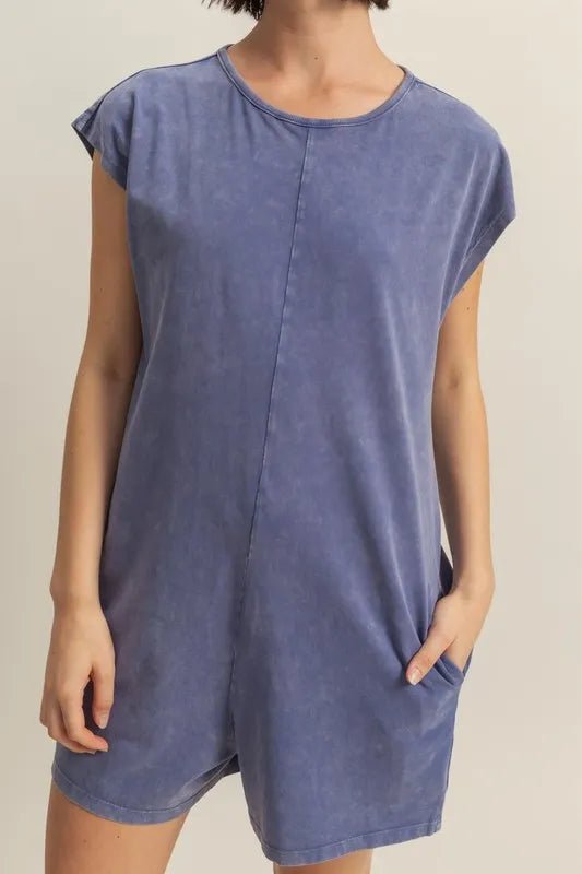 HYFVE Round Neck Cap Sleeve Relaxed Fit Breezy Romper - Rooted & Reckless Co.