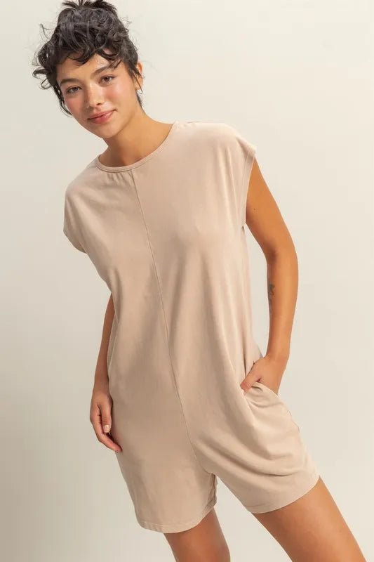 HYFVE Round Neck Cap Sleeve Relaxed Fit Breezy Romper - Rooted & Reckless Co.