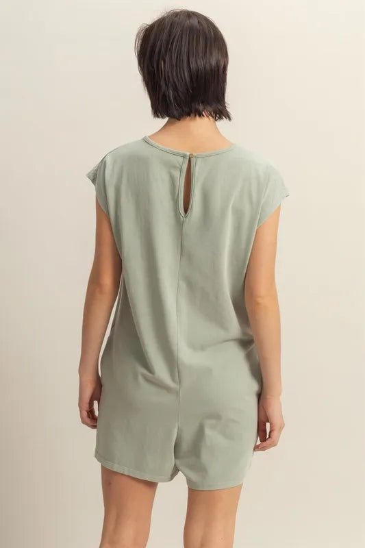 HYFVE Round Neck Cap Sleeve Relaxed Fit Breezy Romper - Rooted & Reckless Co.