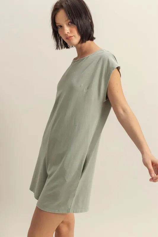 HYFVE Round Neck Cap Sleeve Relaxed Fit Breezy Romper - Rooted & Reckless Co.