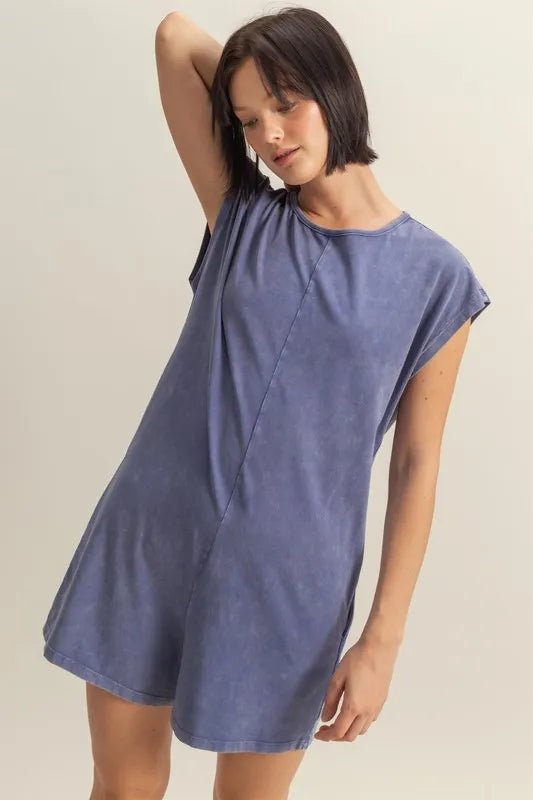 HYFVE Round Neck Cap Sleeve Relaxed Fit Breezy Romper - Rooted & Reckless Co.
