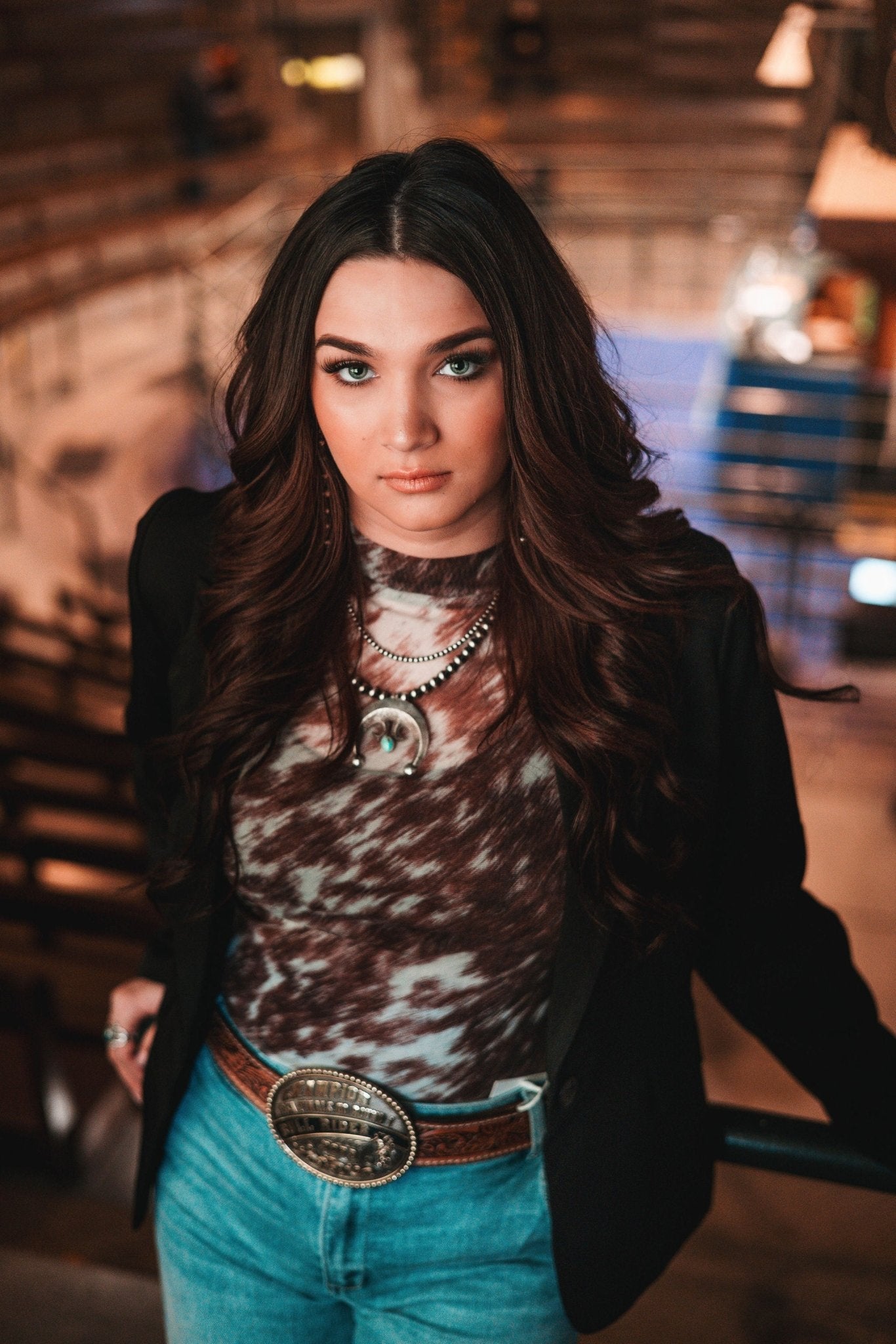 HYFVE Single-Button Notched Lapel Western Blazer — Black with Collared Neck & Front Flap Pockets - Rooted & Reckless Co.