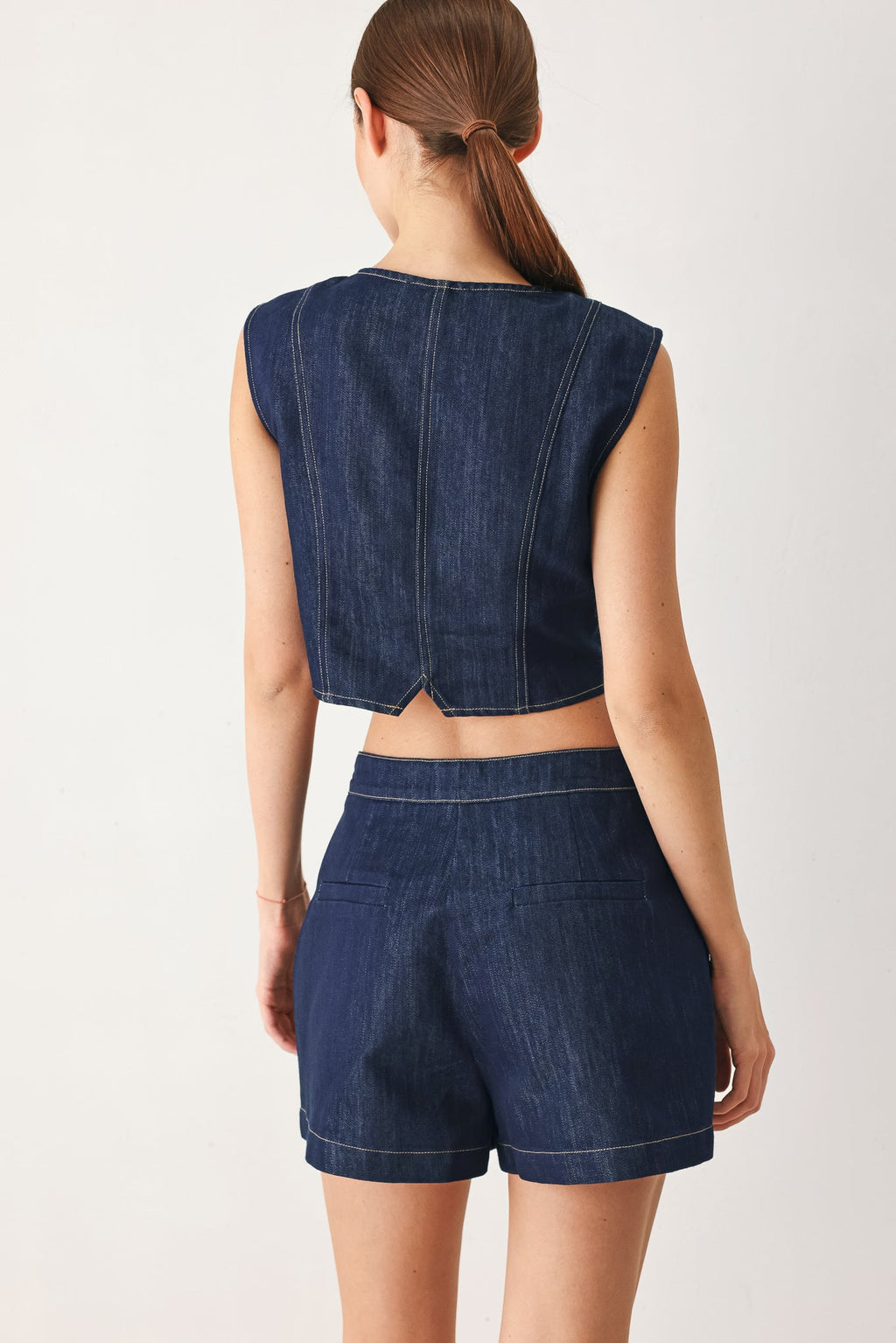 ICONIC INDIGO DENIM CROP VEST - Rooted & Reckless Co.