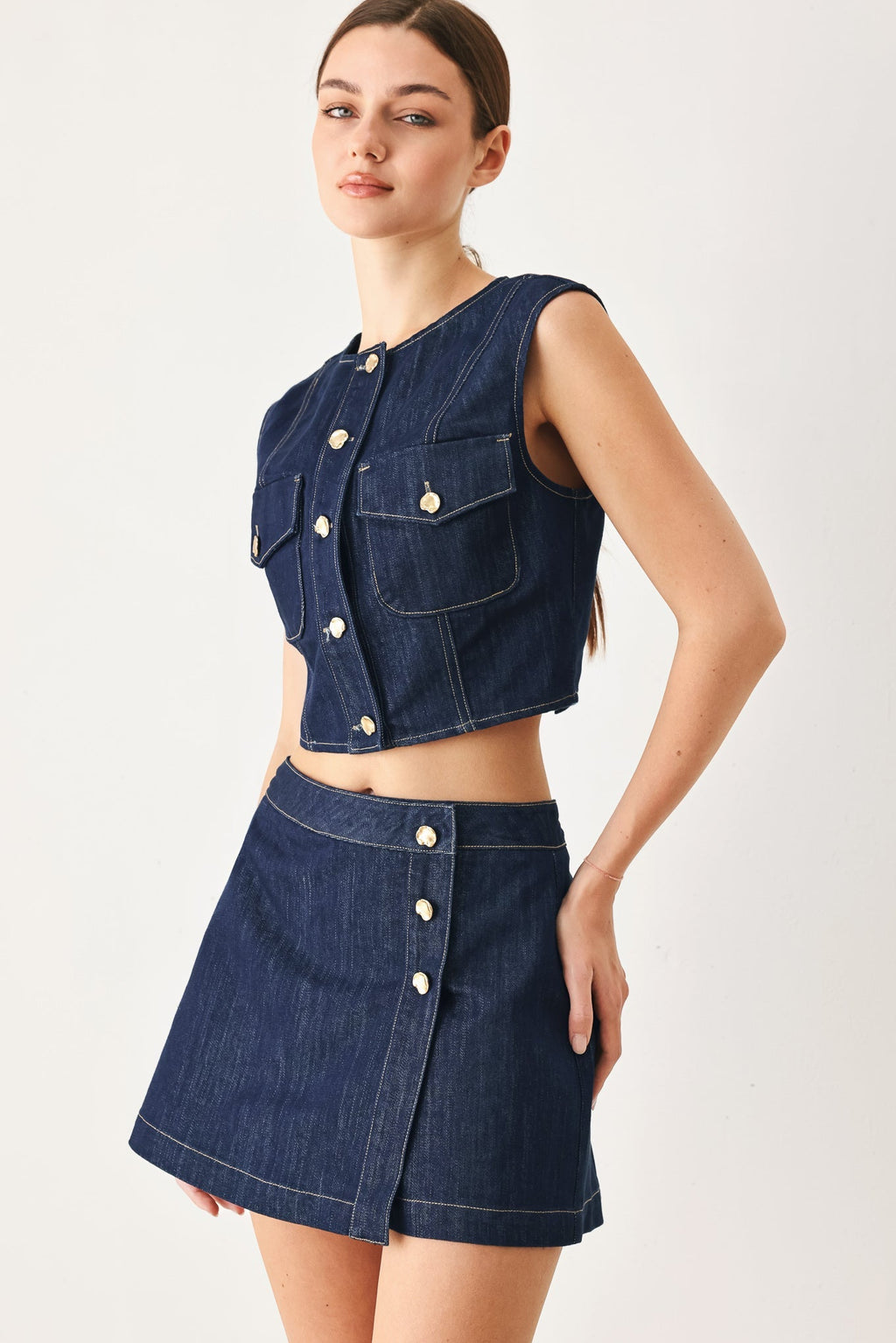 ICONIC INDIGO DENIM SKORT - Rooted & Reckless Co.