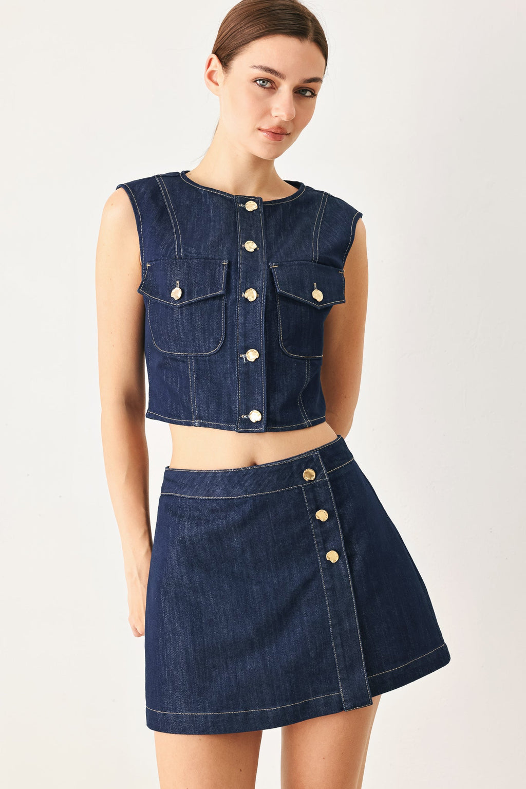 ICONIC INDIGO DENIM SKORT - Rooted & Reckless Co.