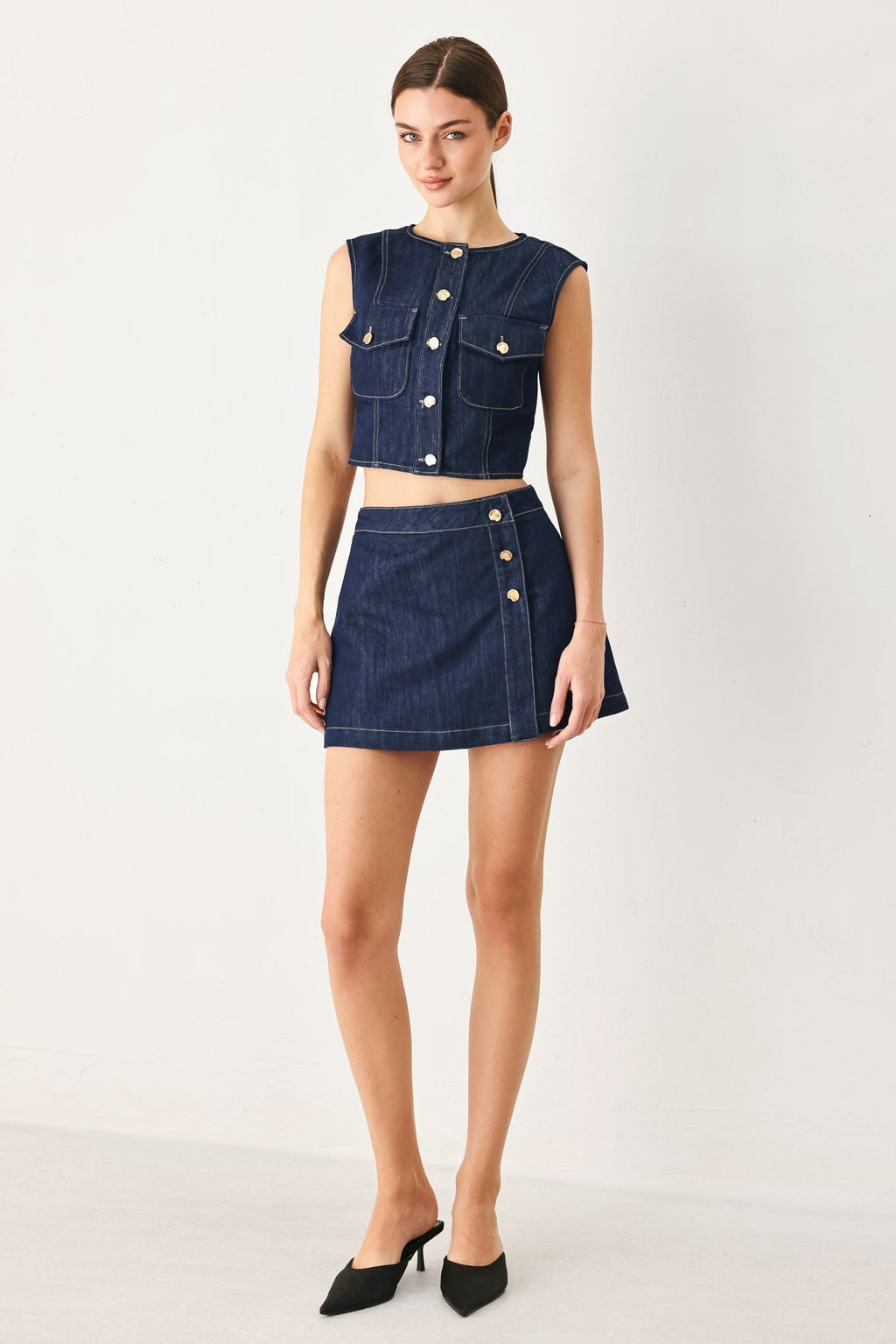 ICONIC INDIGO DENIM SKORT - Rooted & Reckless Co.