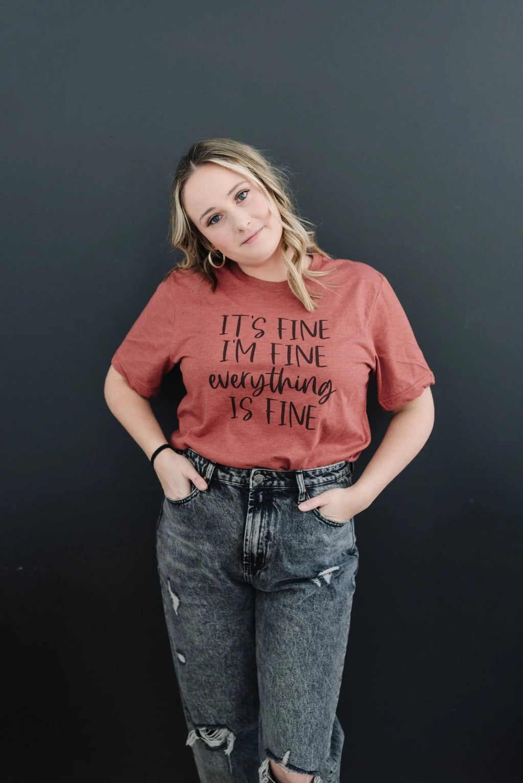 I'm fine everything is fine tshirt, everything is fine shirt, I'm fine shirt, Graphic Tee for Women, Funny Shirt, Gift for Her - Rooted & Reckless Co.