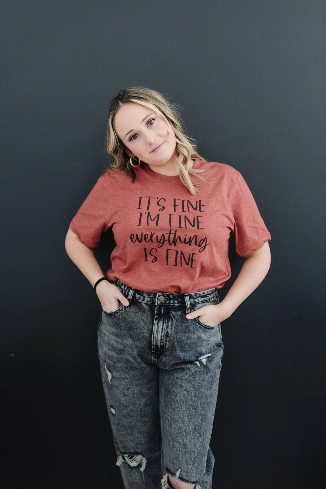I'm fine everything is fine tshirt, everything is fine shirt, I'm fine shirt, Graphic Tee for Women, Funny Shirt, Gift for Her - Rooted & Reckless Co.