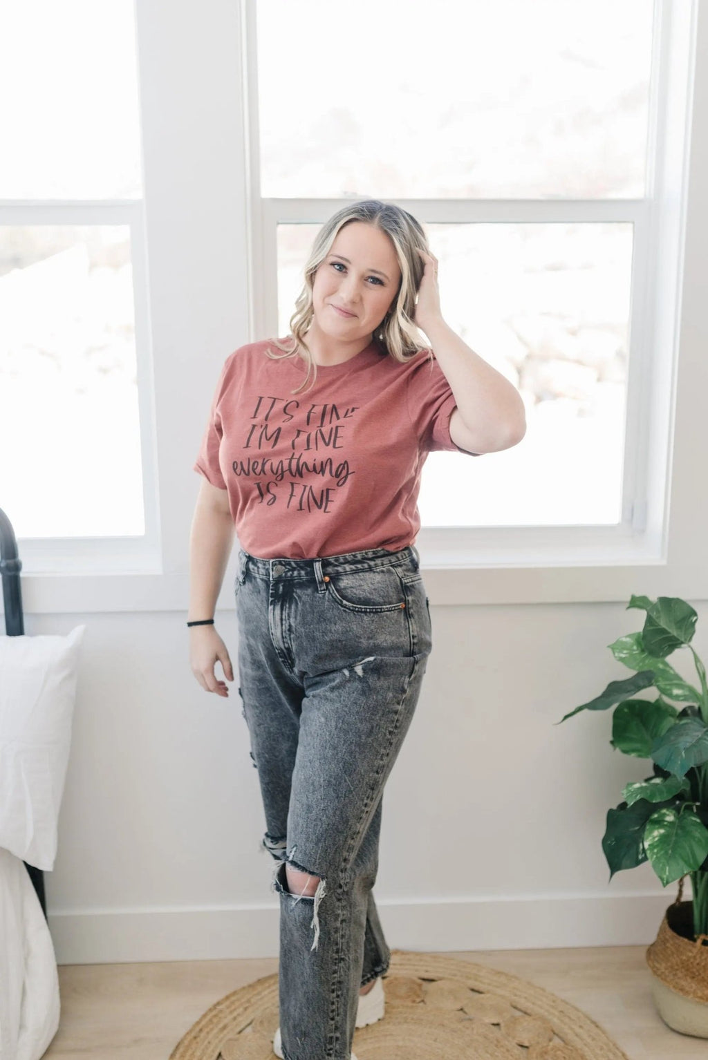 I'm fine everything is fine tshirt, everything is fine shirt, I'm fine shirt, Graphic Tee for Women, Funny Shirt, Gift for Her - Rooted & Reckless Co.