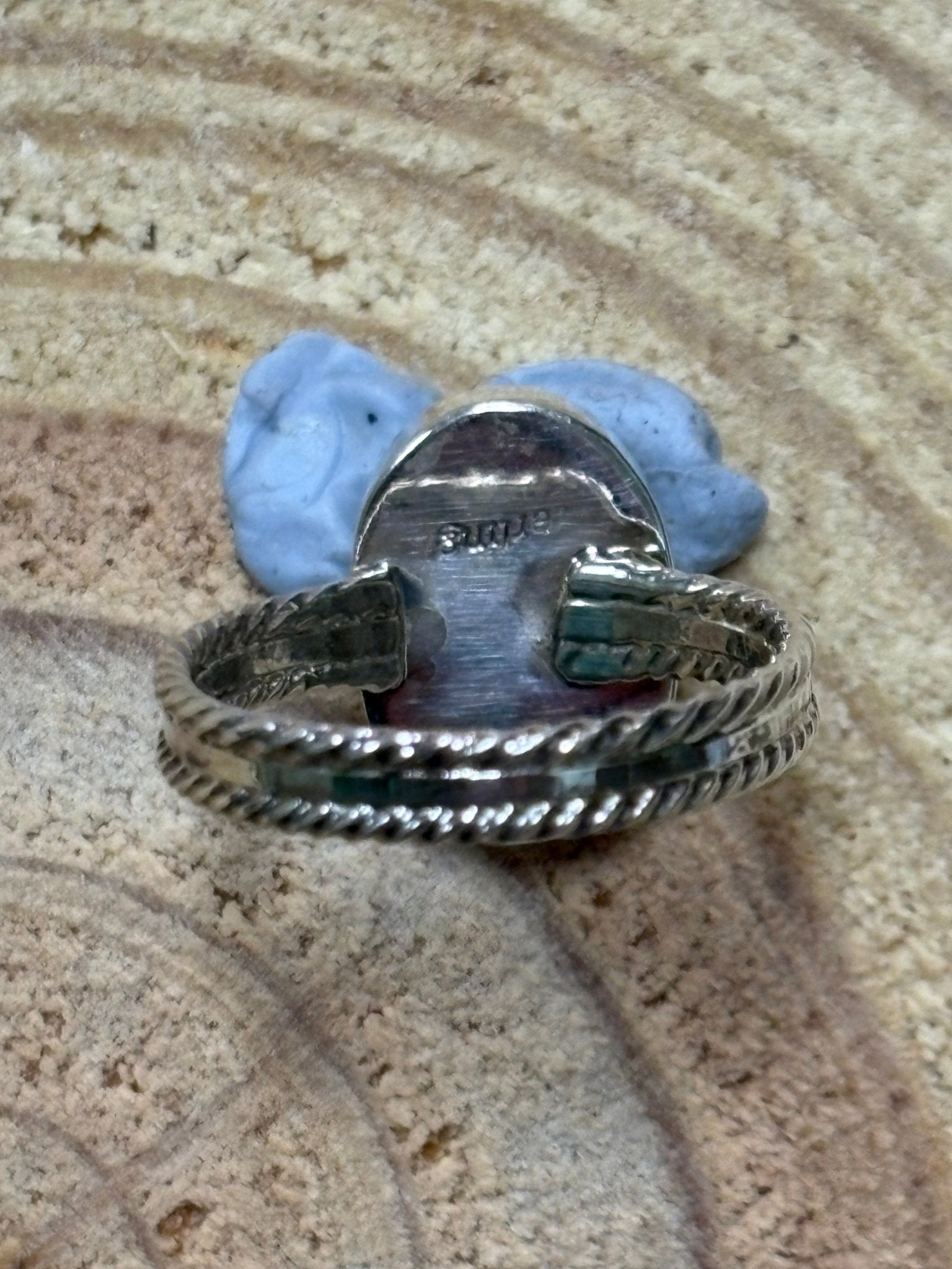 Isabelle Yazzie Navajo Handmade Sterling Silver Opal Statement Ring — Size 7 - Rooted & Reckless Co.