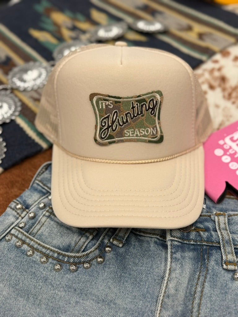 It's Hunting Season Patch Trucker Hat - Rooted & Reckless Co.