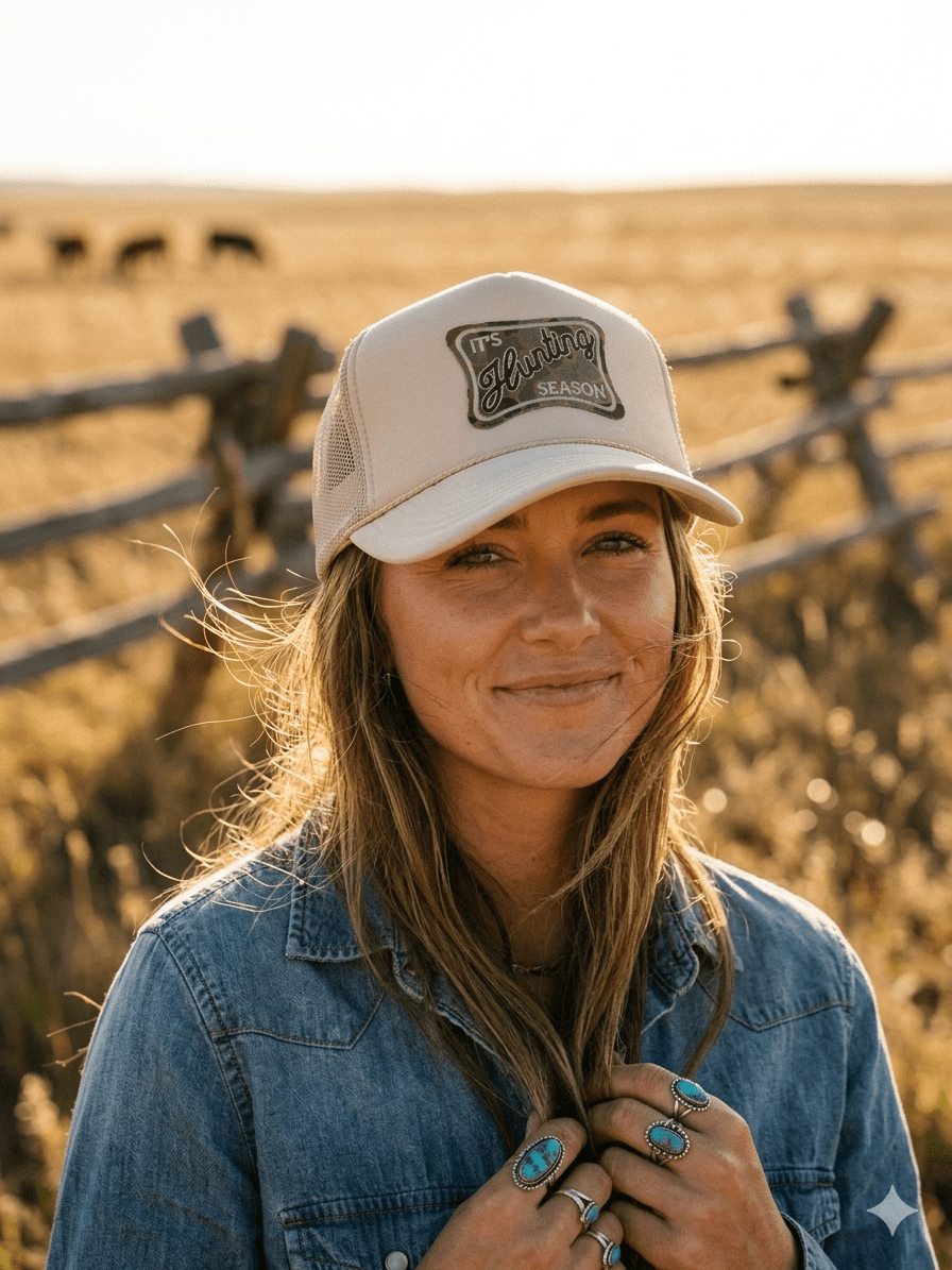 It's Hunting Season Patch Trucker Hat - Rooted & Reckless Co.