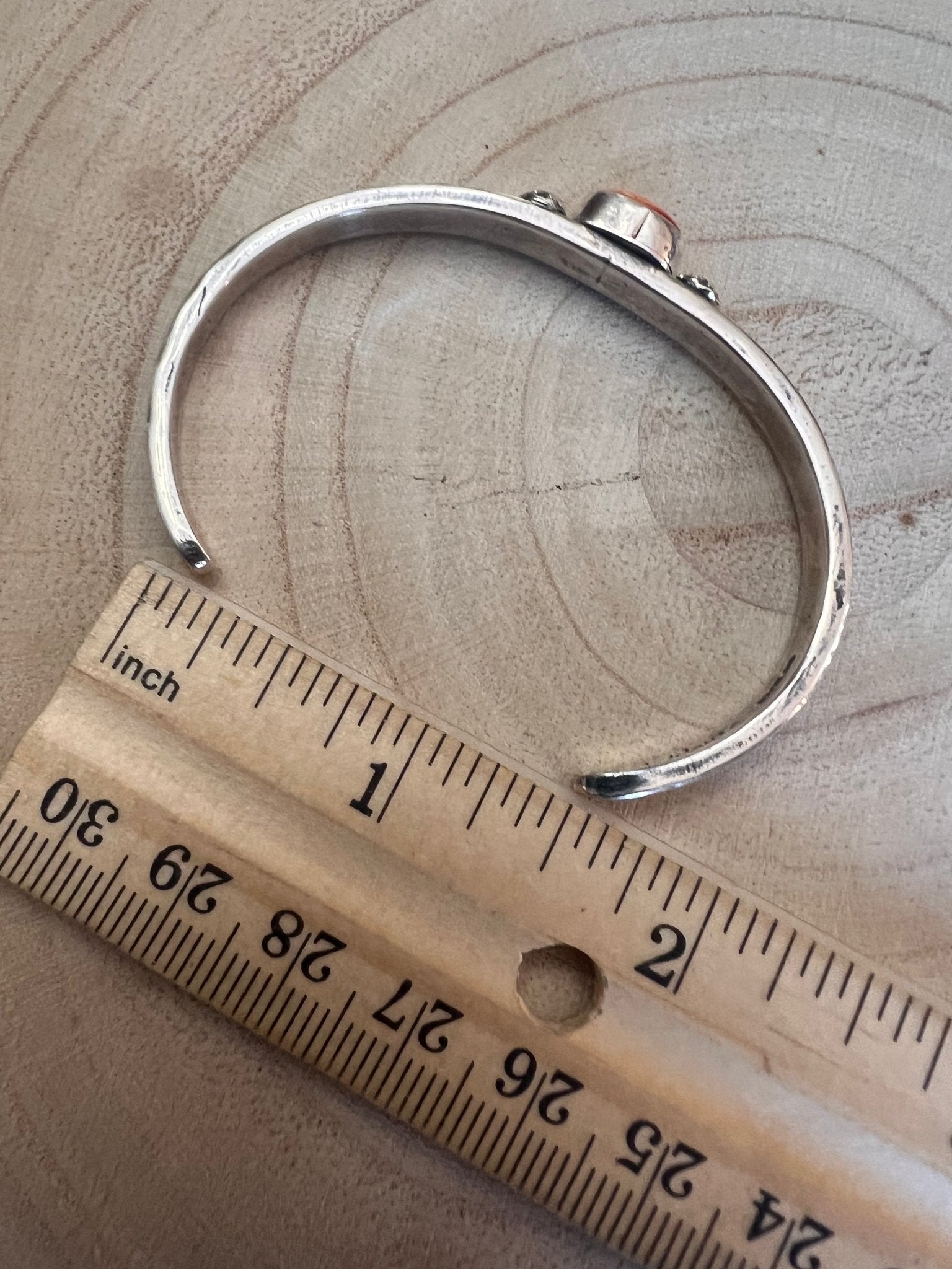 Jerome Delgarito Native American Sterling Silver & Spiny Oyster Bracelet — Delgarito Hallmark - Rooted & Reckless Co.