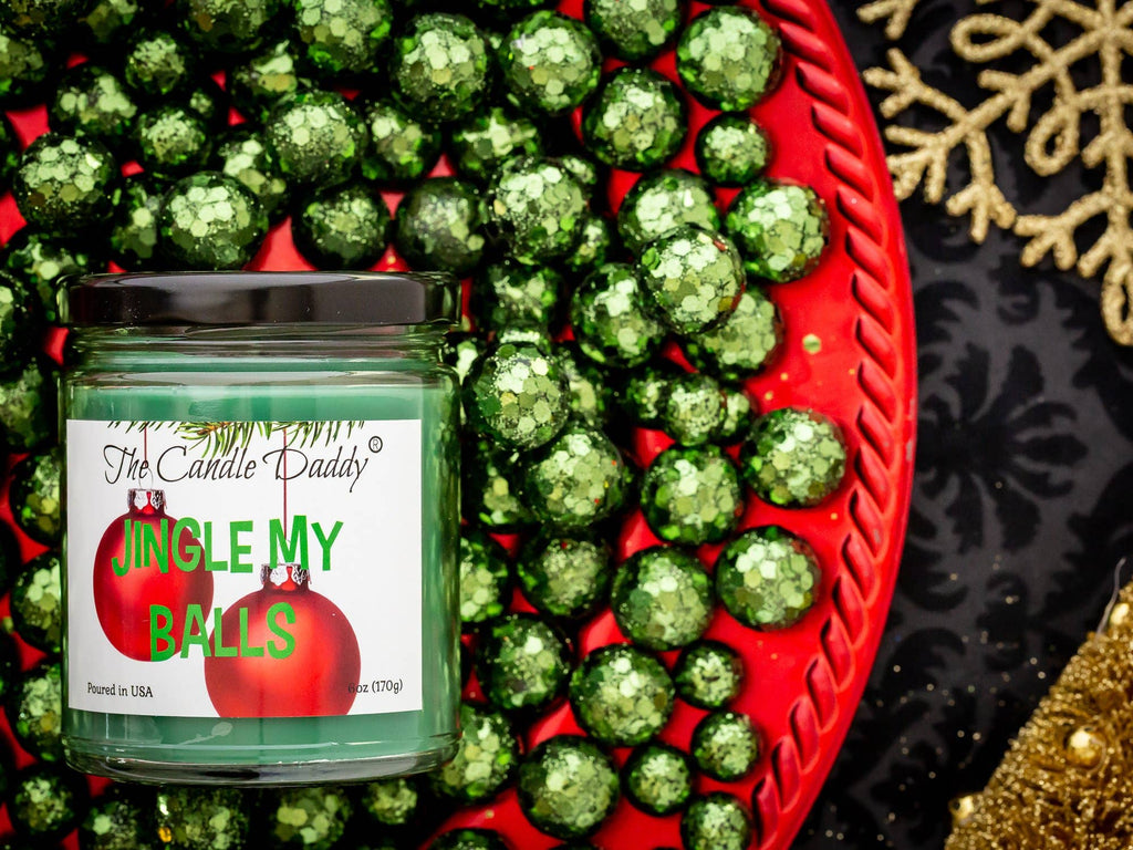 Jingle My Balls Holiday Candle - Funny Christmas Holly Berry - Rooted & Reckless Co.