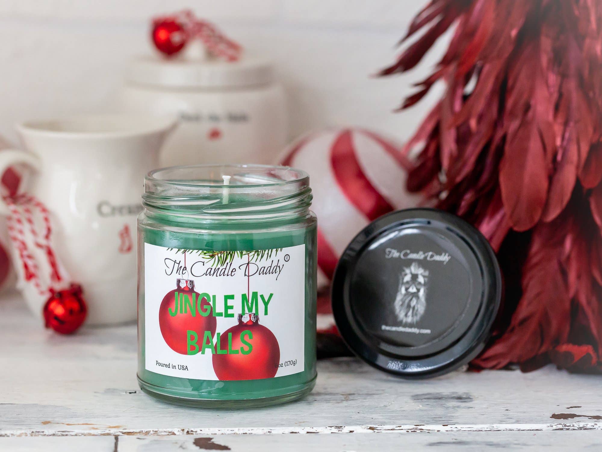 Jingle My Balls Holiday Candle - Funny Christmas Holly Berry - Rooted & Reckless Co.