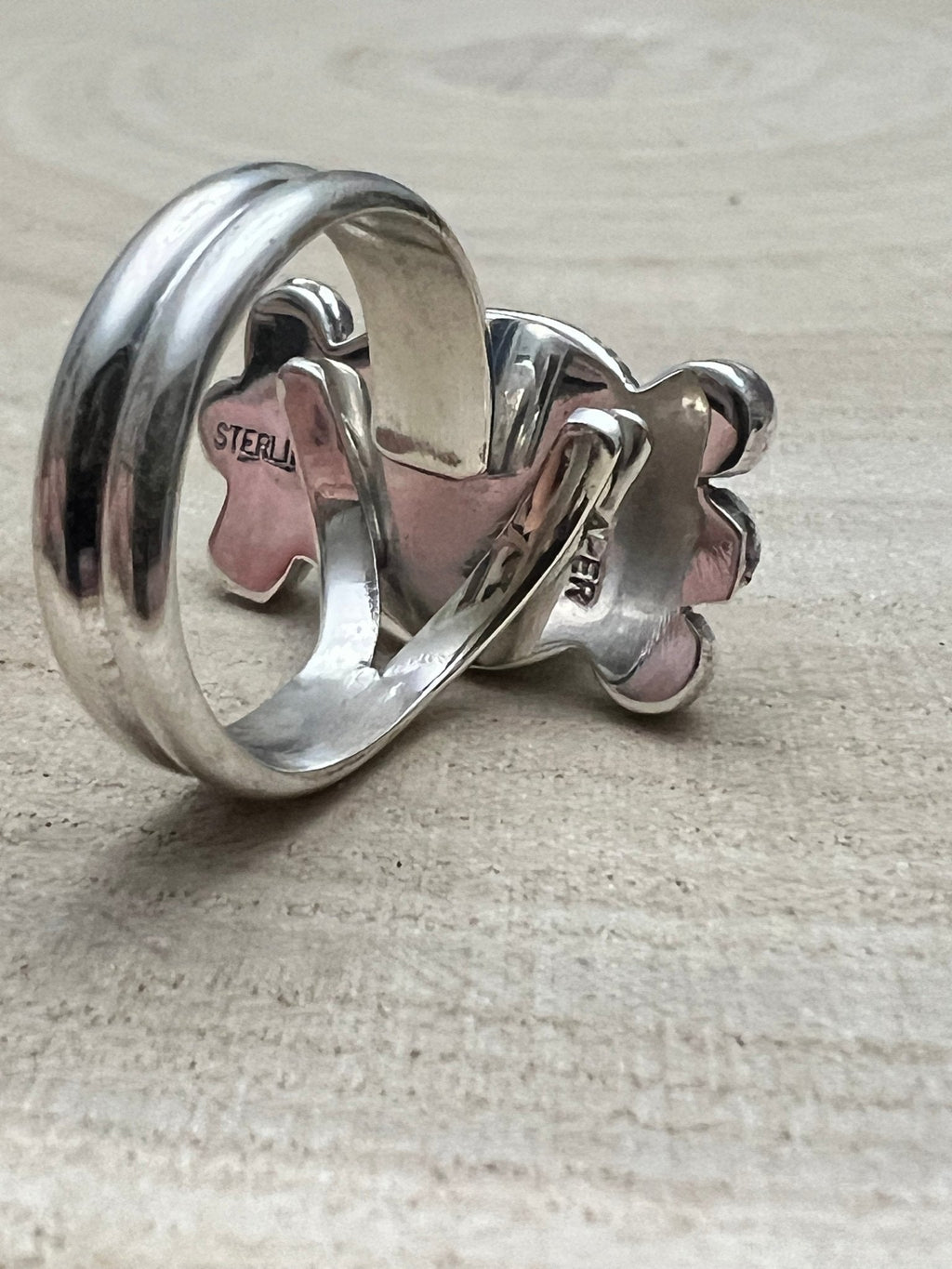 Joelias Draper Navajo Sterling Silver Ring with Golden Hills Turquoise — Adjustable (Hallmarked Draper) - Rooted & Reckless Co.