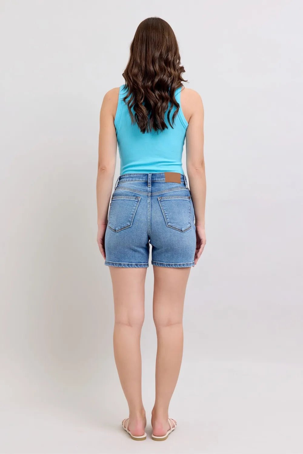 Judy Blue Full Size 2 Button Denim Shorts with Pockets Plus Size - Rooted & Reckless Co.