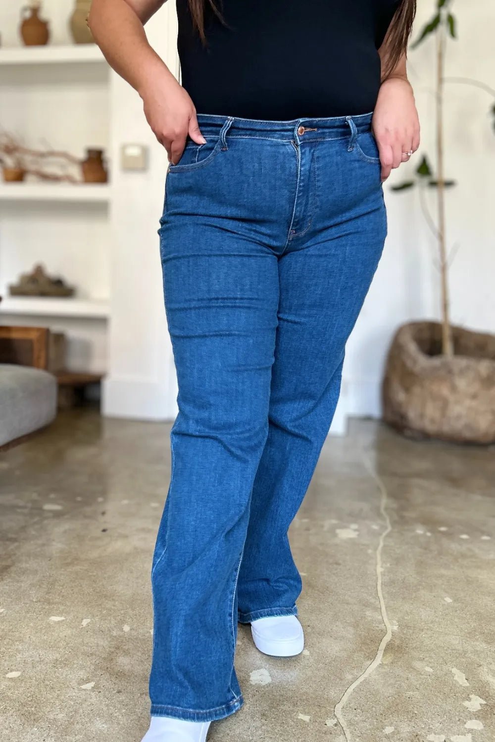 Judy Blue Full Size High Rise Straight Jeans - Rooted & Reckless Co.