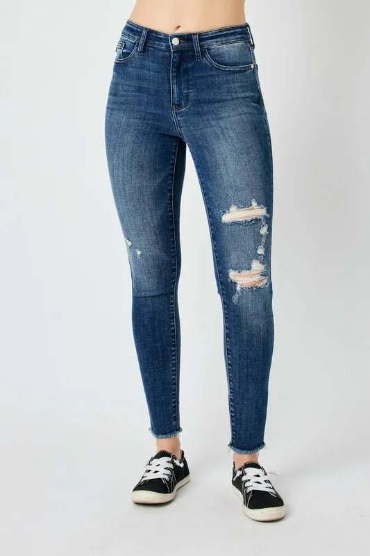 Judy Blue Full Size High Waist Distressed Skinny Jeans - Rooted & Reckless Co.
