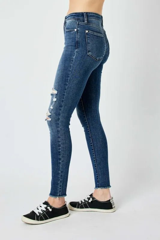 Judy Blue Full Size High Waist Distressed Skinny Jeans - Rooted & Reckless Co.