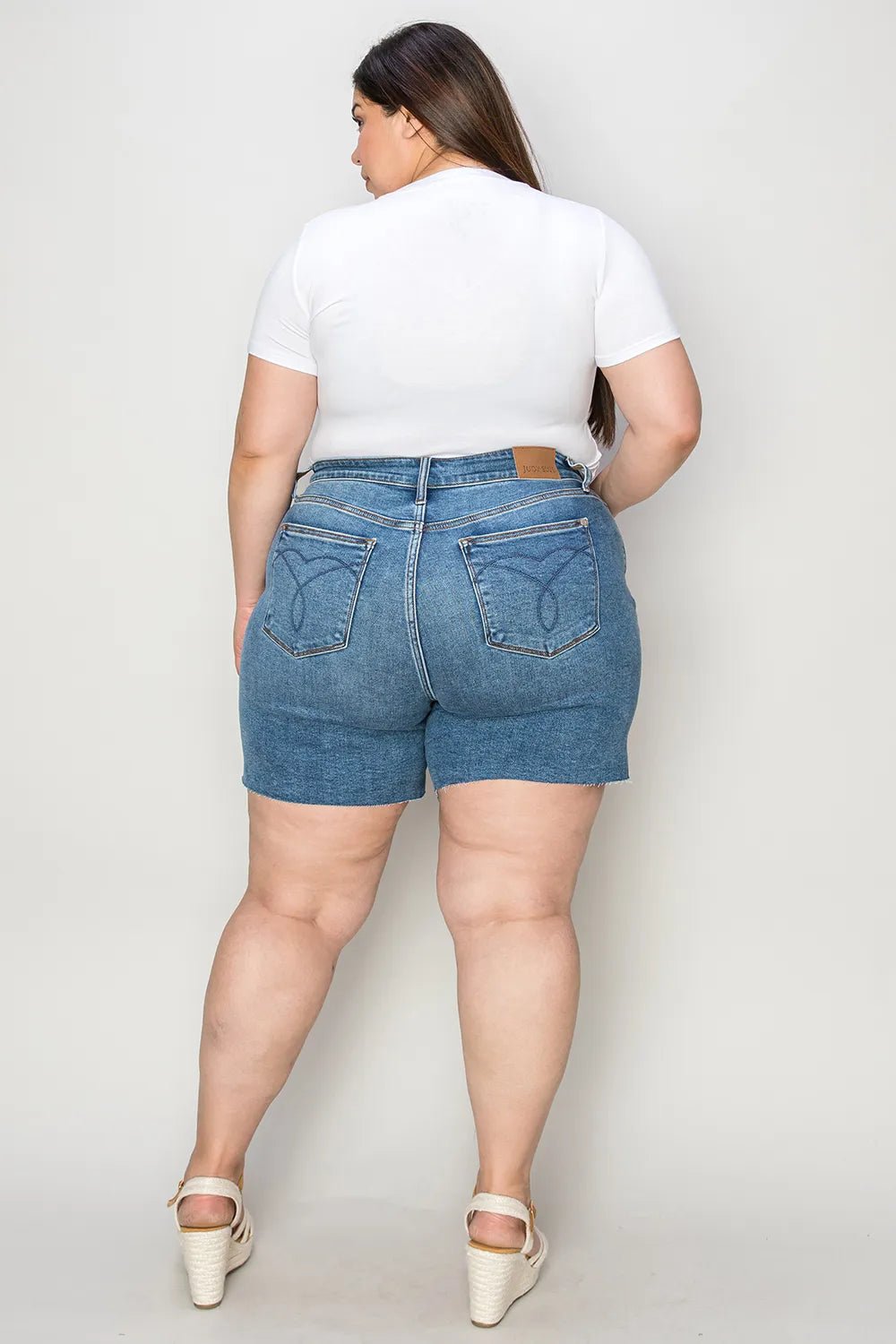 Judy Blue Full Size High Waist Slim Denim Shorts - Rooted & Reckless Co.