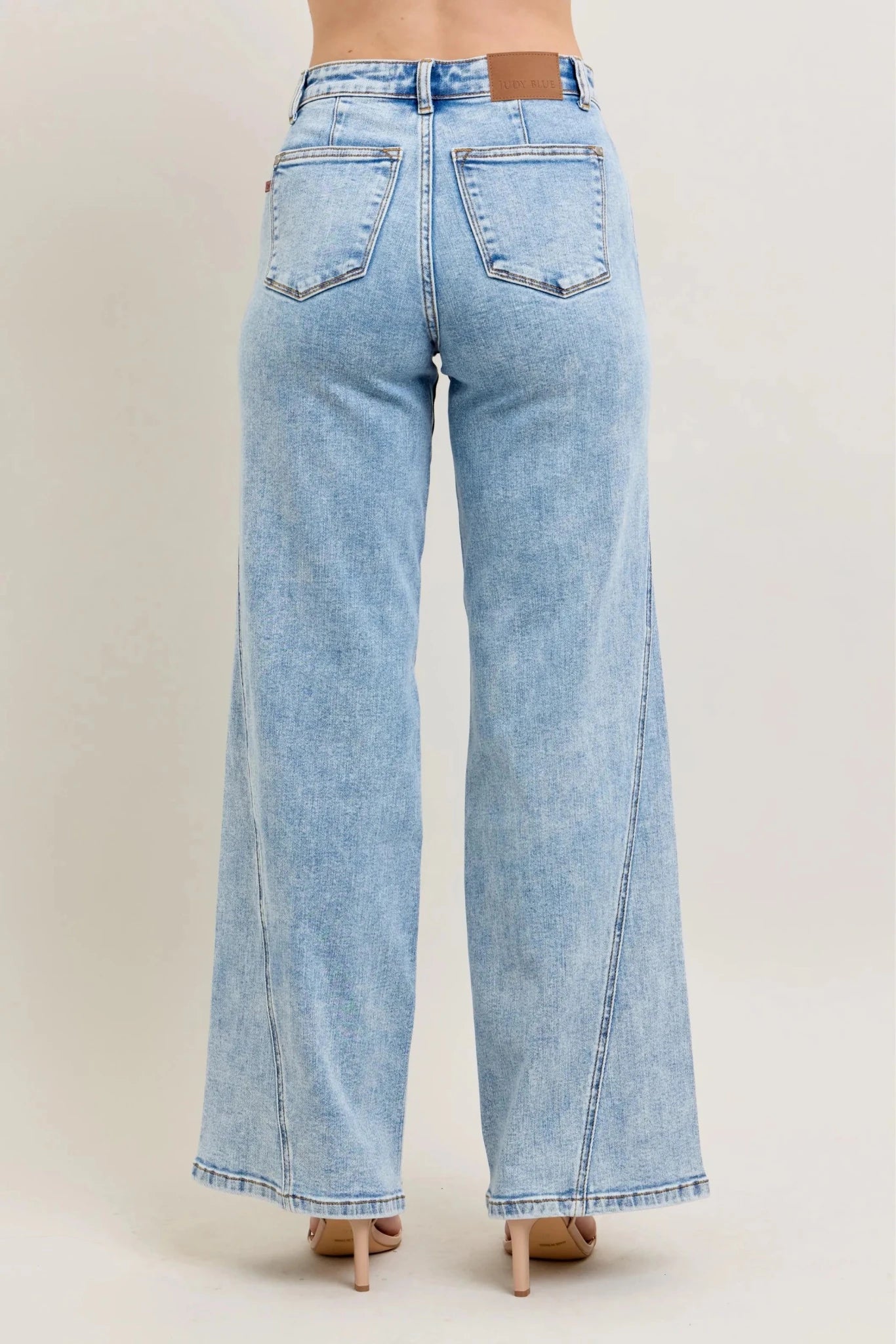 Judy Blue Full Size High Waist Wide Leg Jeans with Skewed Inseam Plus Size - Rooted & Reckless Co.