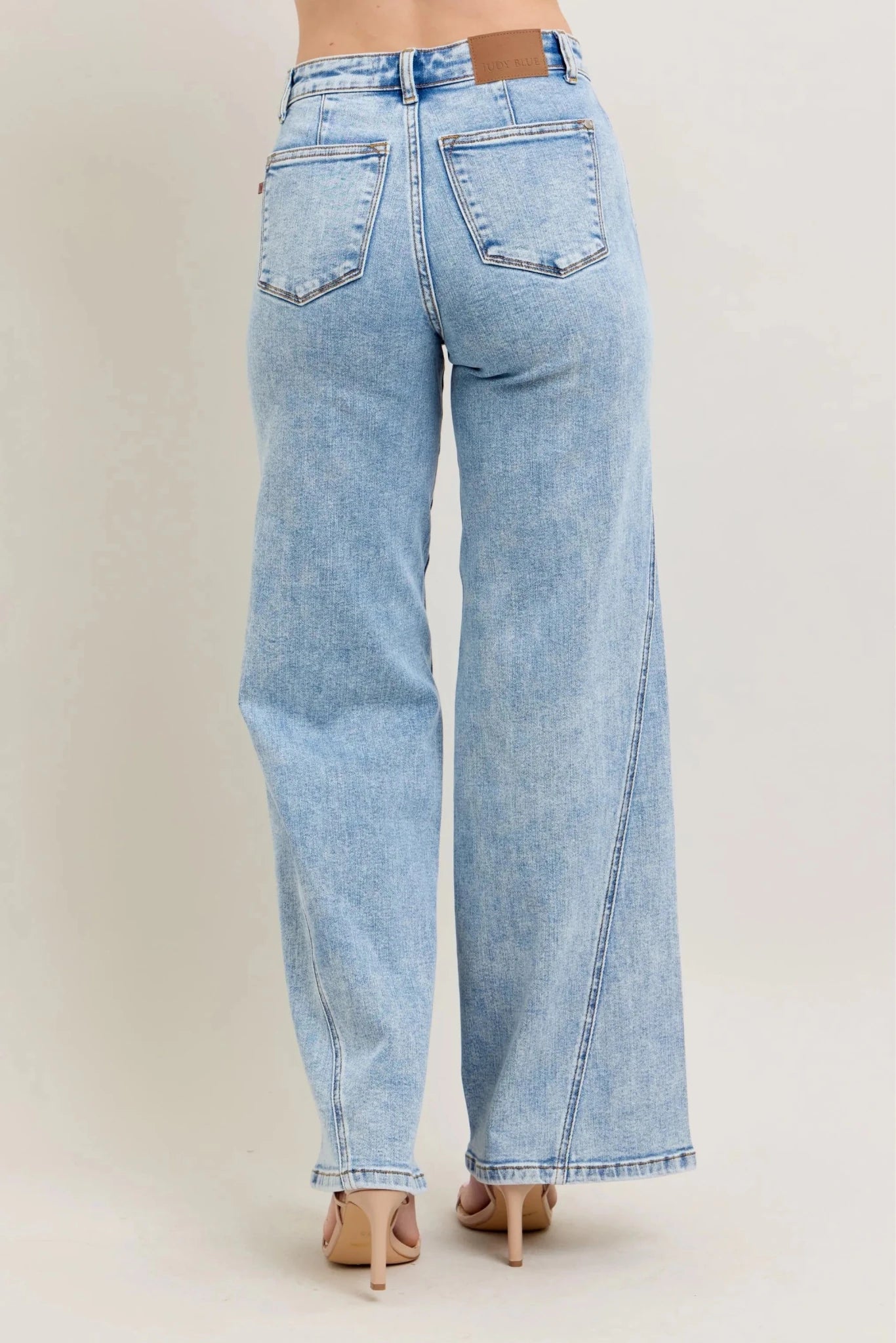 Judy Blue Full Size High Waist Wide Leg Jeans with Skewed Inseam Plus Size - Rooted & Reckless Co.