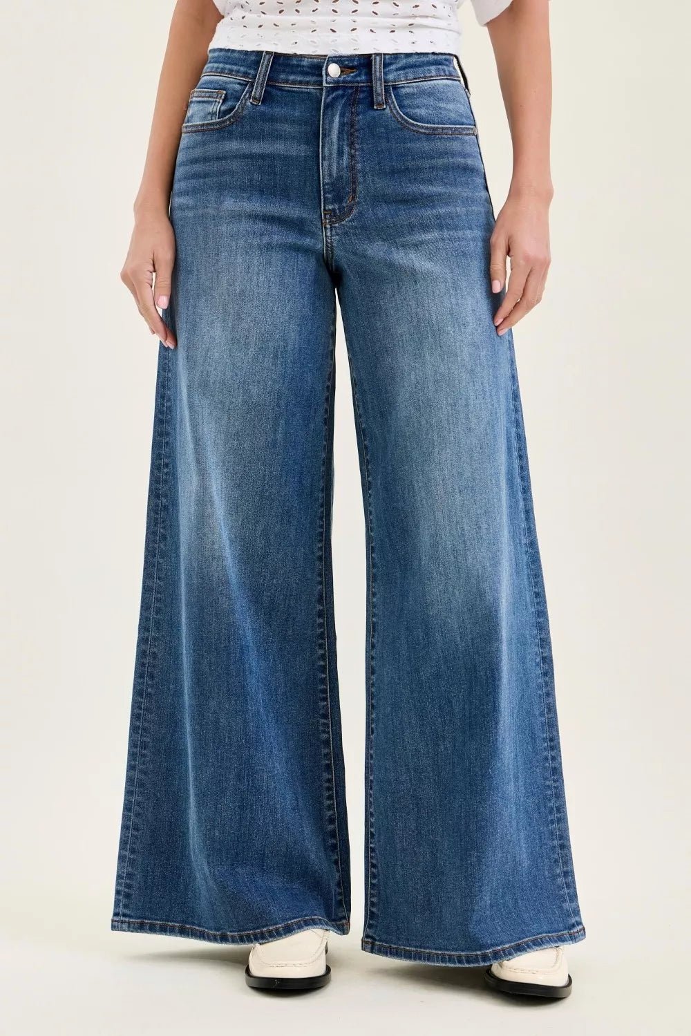 Judy Blue High Waist Palazzo Jeans - Rooted & Reckless Co.