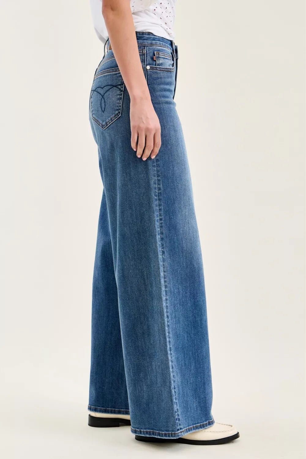 Judy Blue High Waist Palazzo Jeans - Rooted & Reckless Co.