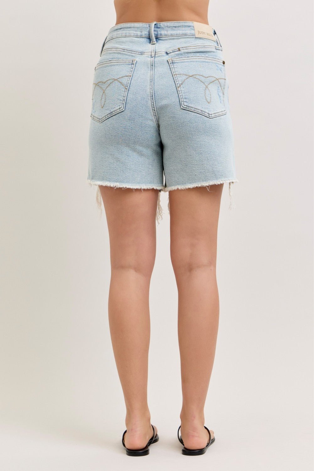 Judy Blue High-Waisted Rigid Magic Dad Short Wwith Cell Phone Back Pockets - Rooted & Reckless Co.