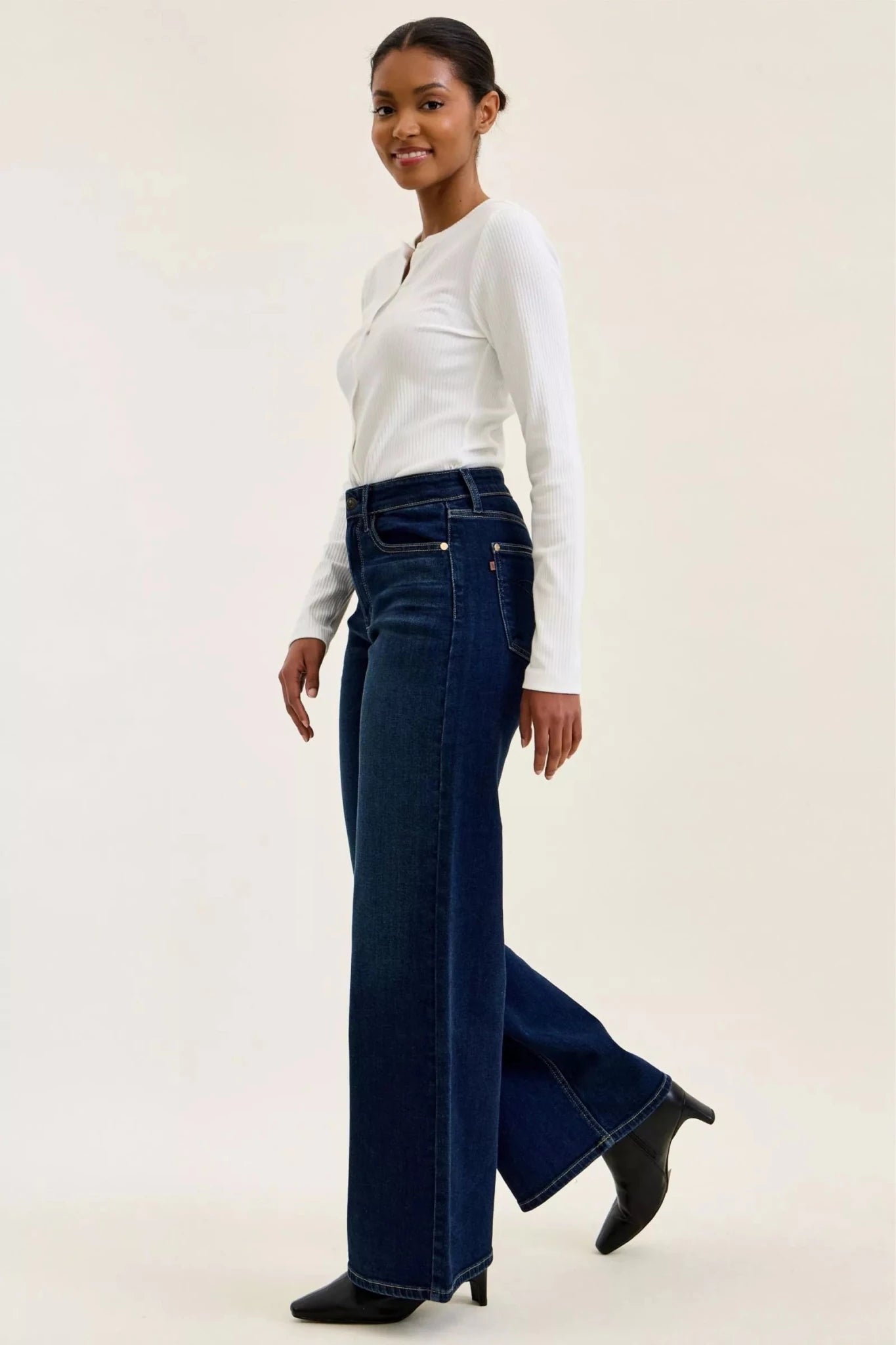 Judy Blue High-Waisted Wide-Leg Dark Wash Jeans - Rooted & Reckless Co.