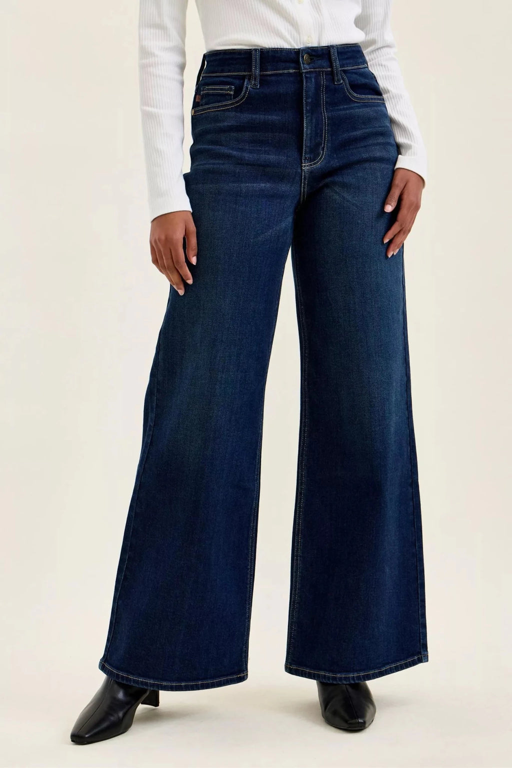 Judy Blue High-Waisted Wide-Leg Dark Wash Jeans - Rooted & Reckless Co.