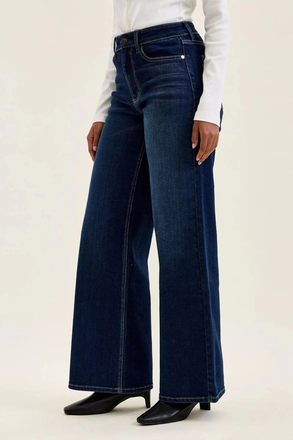 Judy Blue High-Waisted Wide-Leg Dark Wash Jeans - Rooted & Reckless Co.