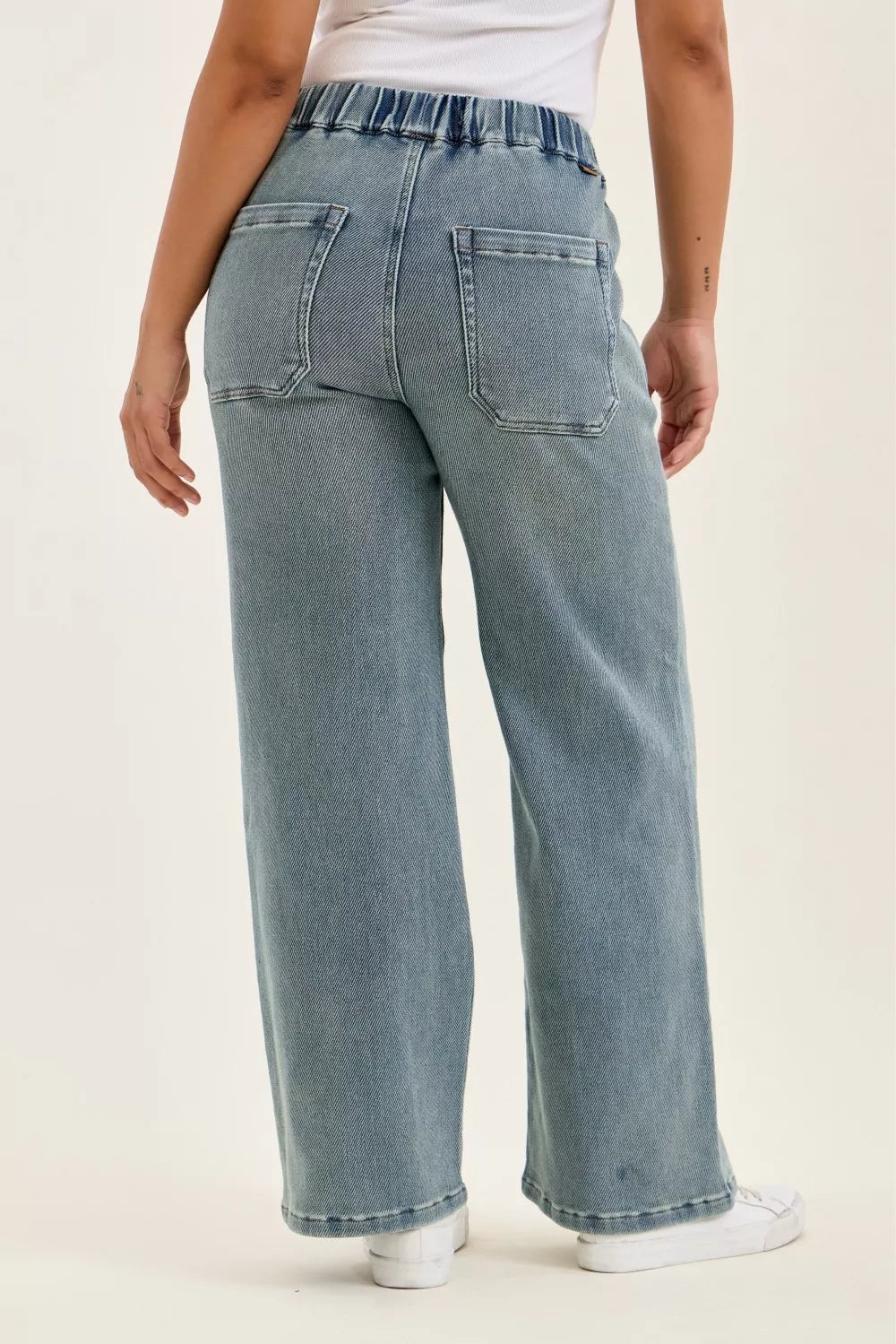 Judy Blue Hight Waist Wilhelmina Baggy Jeans with Md Aged Stone Blue Wash - Rooted & Reckless Co.