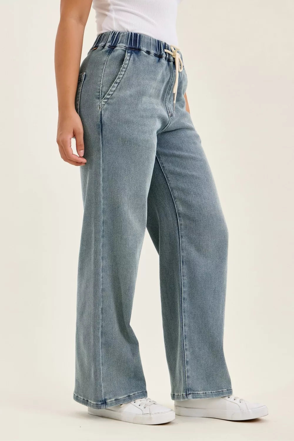 Judy Blue Hight Waist Wilhelmina Baggy Jeans with Md Aged Stone Blue Wash - Rooted & Reckless Co.