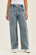 Judy Blue Hight Waist Wilhelmina Baggy Jeans with Md Aged Stone Blue Wash - Rooted & Reckless Co.