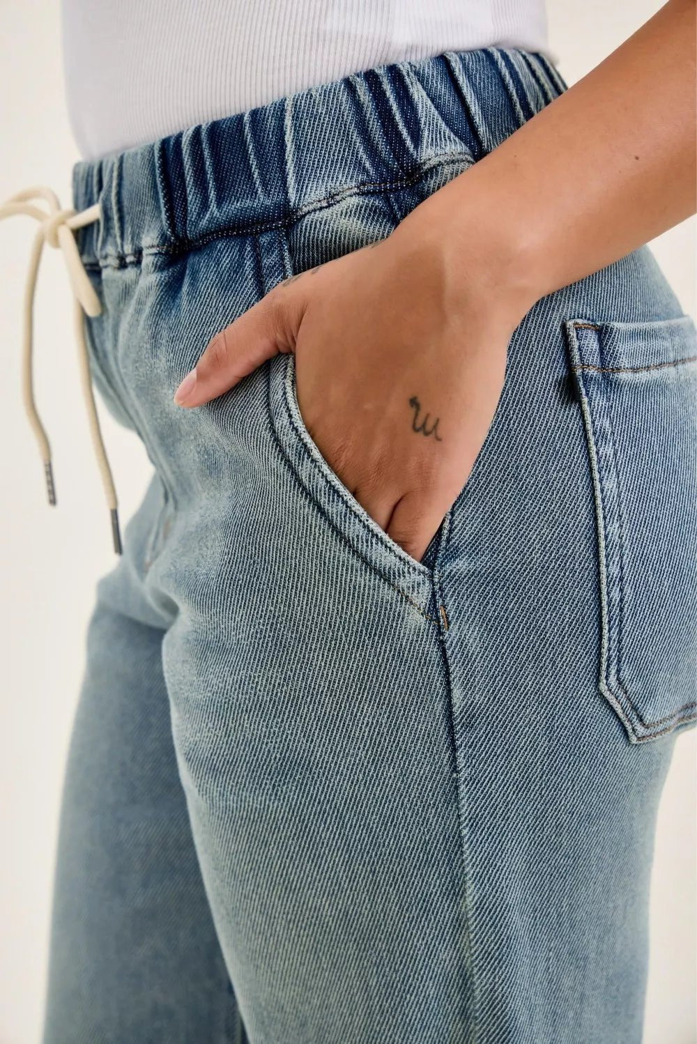 Judy Blue Hight Waist Wilhelmina Baggy Jeans with Md Aged Stone Blue Wash - Rooted & Reckless Co.