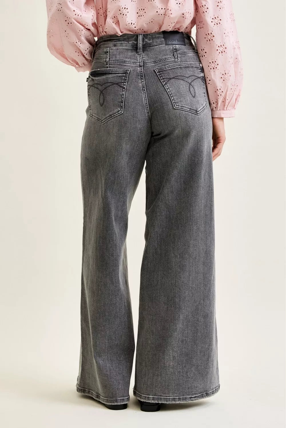 Judy Blue Mid Rise Palazzo Split Back Yoke - Rooted & Reckless Co.
