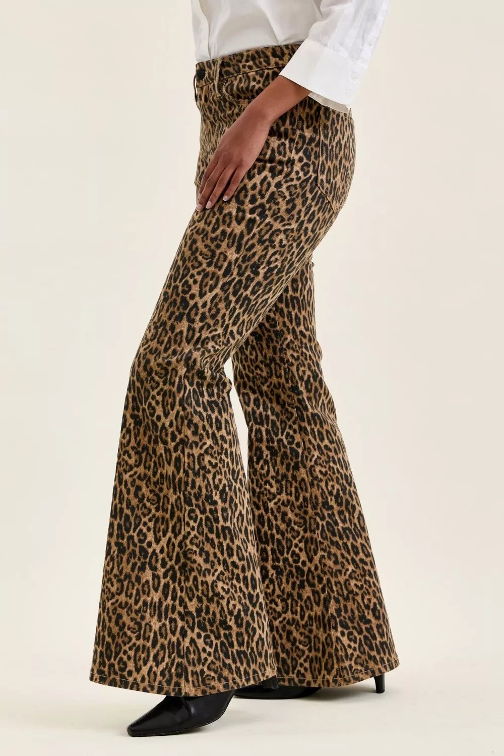 Judy Blue Mr Jaqueline Flare Print Leopard Jeans - Rooted & Reckless Co.