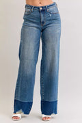 Judy Blue Raw Hem High Waist Column Straight Jeans - Rooted & Reckless Co.