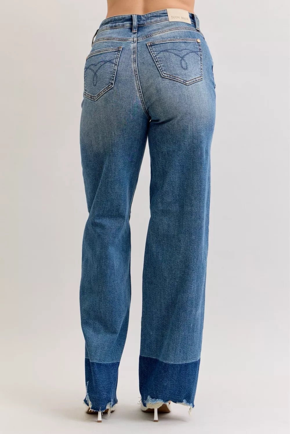 Judy Blue Raw Hem High Waist Column Straight Jeans - Rooted & Reckless Co.