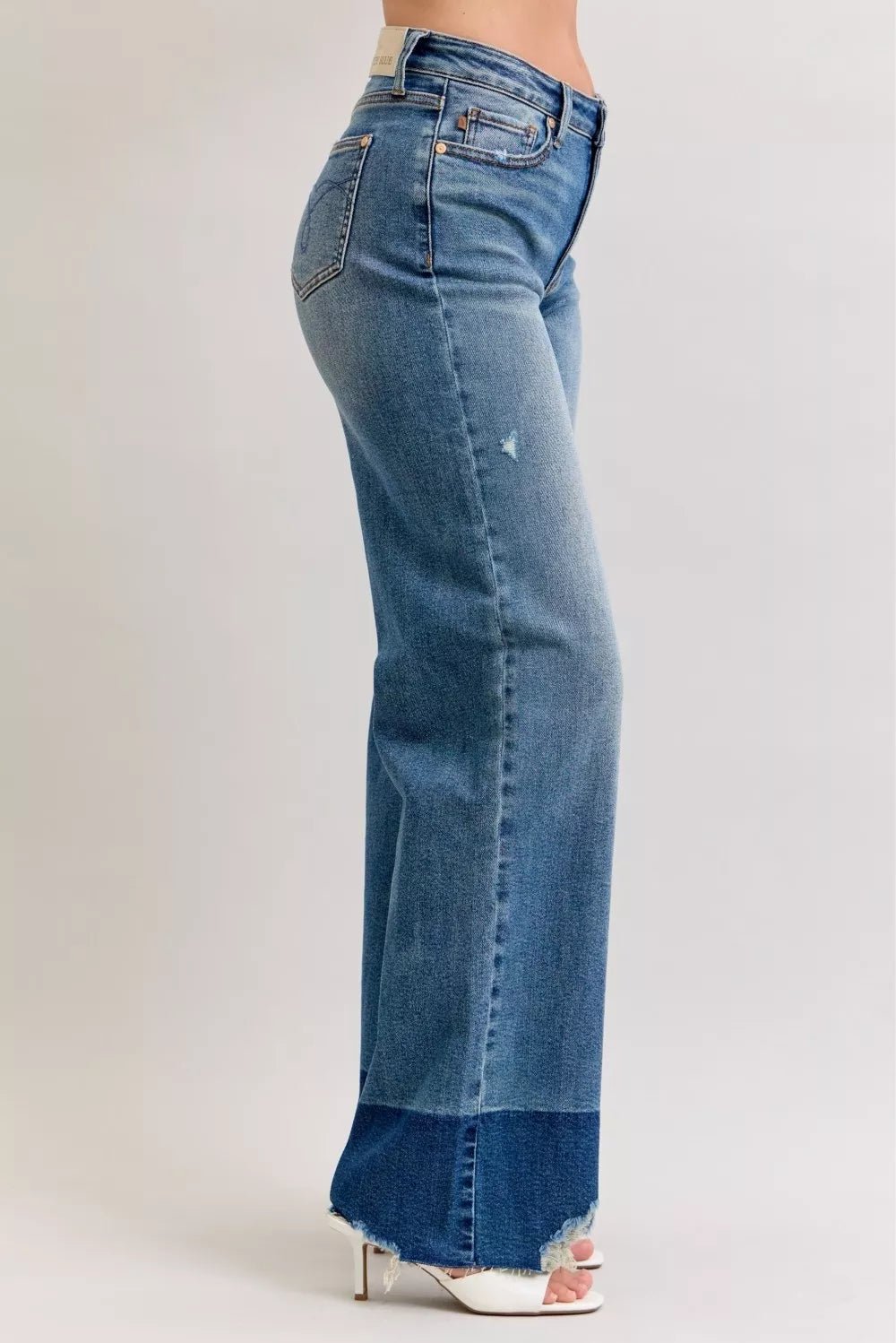 Judy Blue Raw Hem High Waist Column Straight Jeans - Rooted & Reckless Co.