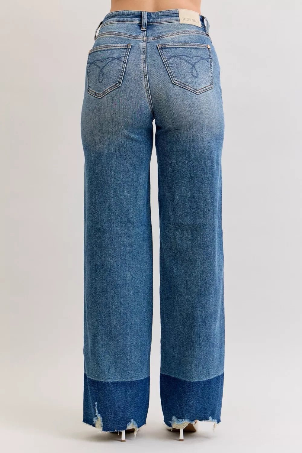 Judy Blue Raw Hem High Waist Column Straight Jeans - Rooted & Reckless Co.