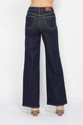 Judy Blue Retro Wide-Leg Western Jeans — Dark Wash Super Stretch, Non-Distressed (7 and 9 remain) - Rooted & Reckless Co.