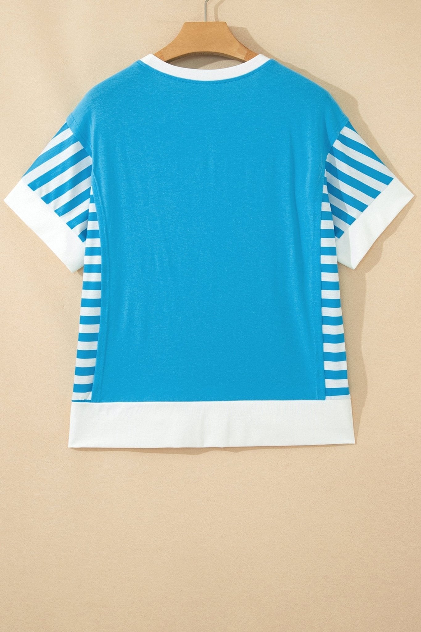 July 4th Flag Stripe Patchwork Colorblock T-Shirt - Rooted & Reckless Co.