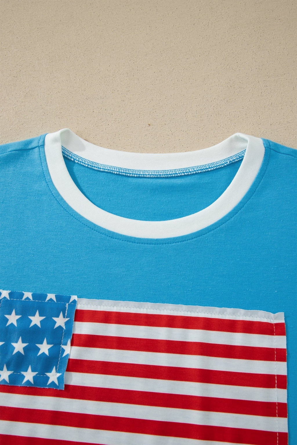 July 4th Flag Stripe Patchwork Colorblock T-Shirt - Rooted & Reckless Co.