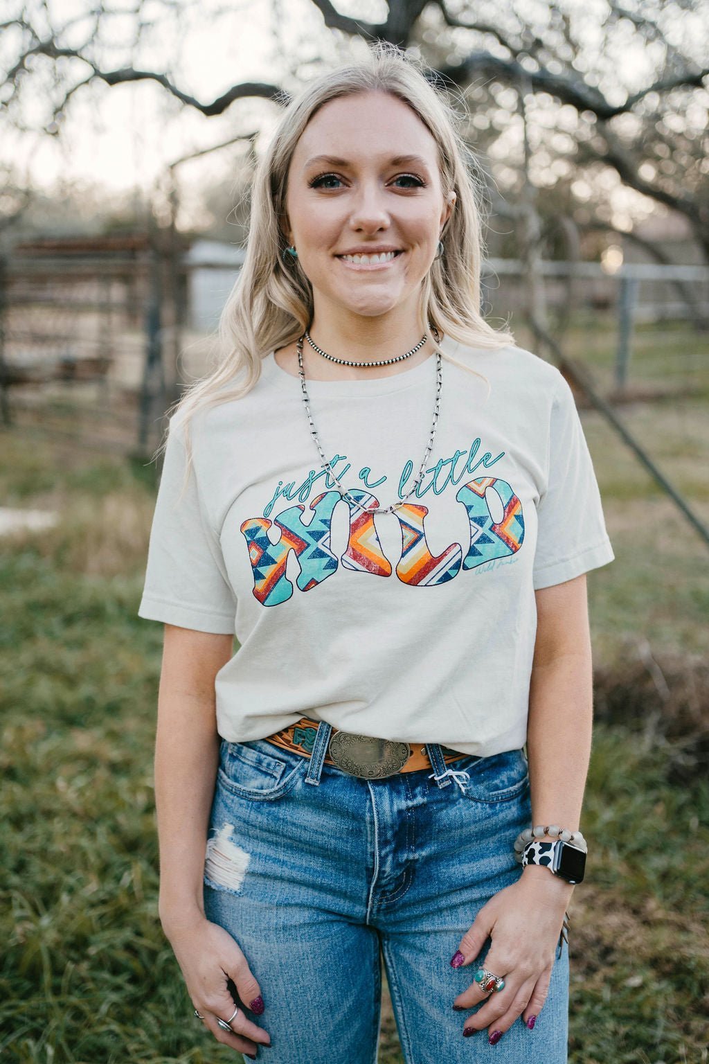 Just a Little Wild Aztec Graphic T-shirt - Rooted & Reckless Co.
