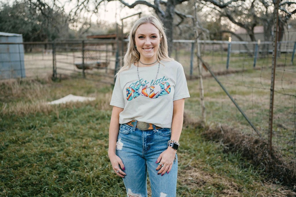 Just a Little Wild Aztec Graphic T-shirt - Rooted & Reckless Co.