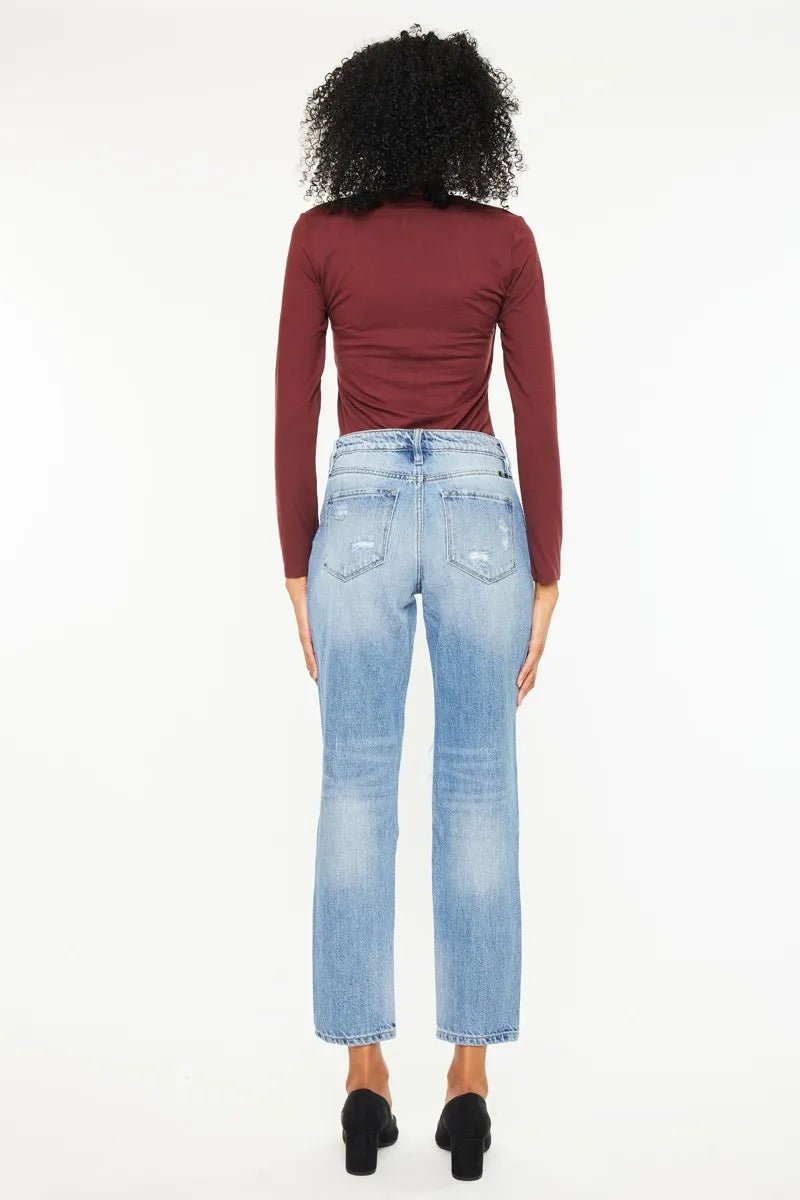 Kancan High Rise Distressed Boyfriend Jeans - Rooted & Reckless Co.